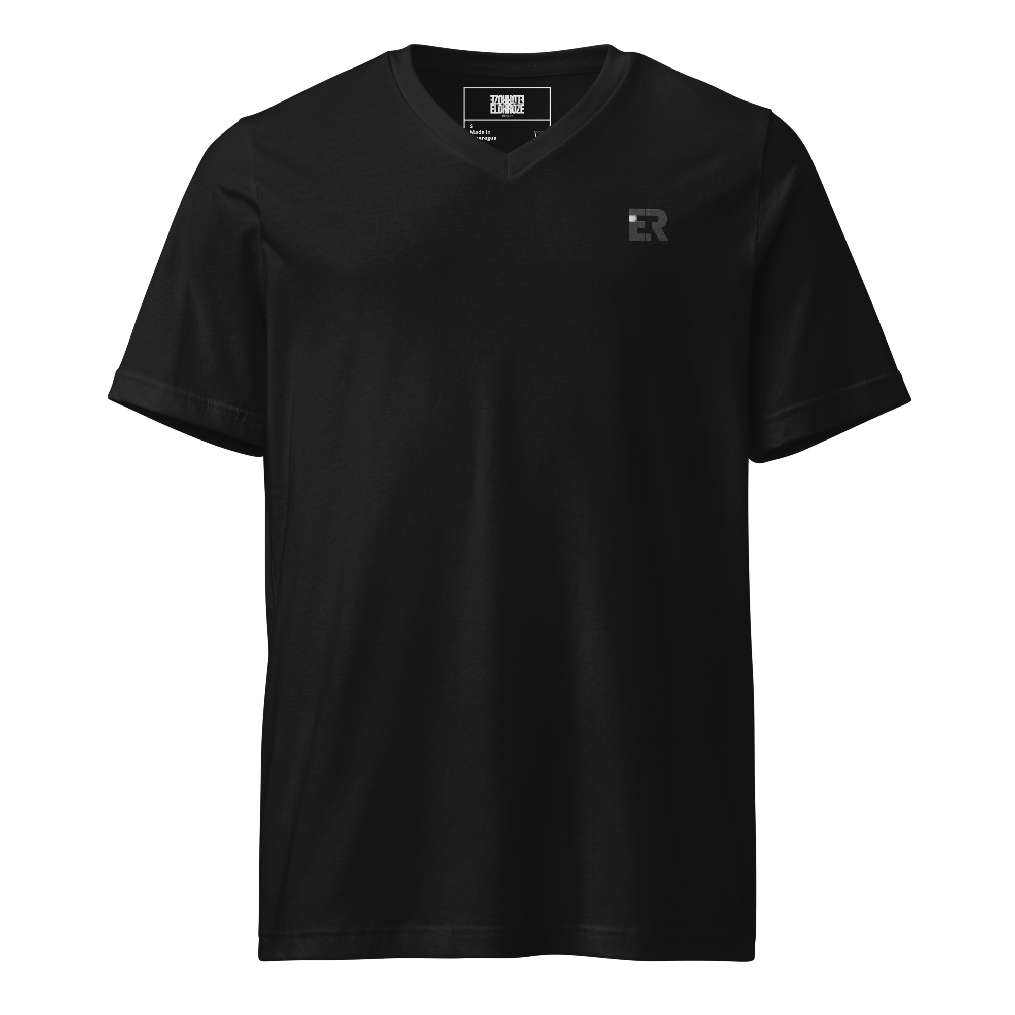 ELDRROZE Short Sleeve V-Neck T Black Logo