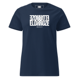 ELDRROZE Women’s Softstyle Staple T White Logo